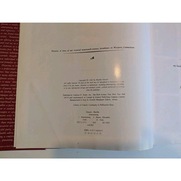 Martha Stewart Entertaining First Edition 1982 HC w/ Dustjacket Vintage Cookbook - Picture 16 of 16